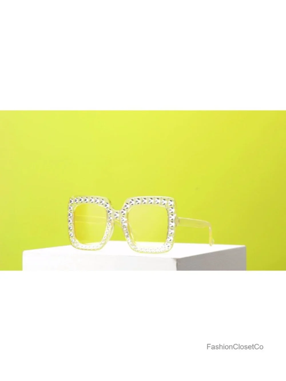 6 Pairs Rhinestone Oversized Square Sunglasses Retro 70s Disco Photoshoot Prop